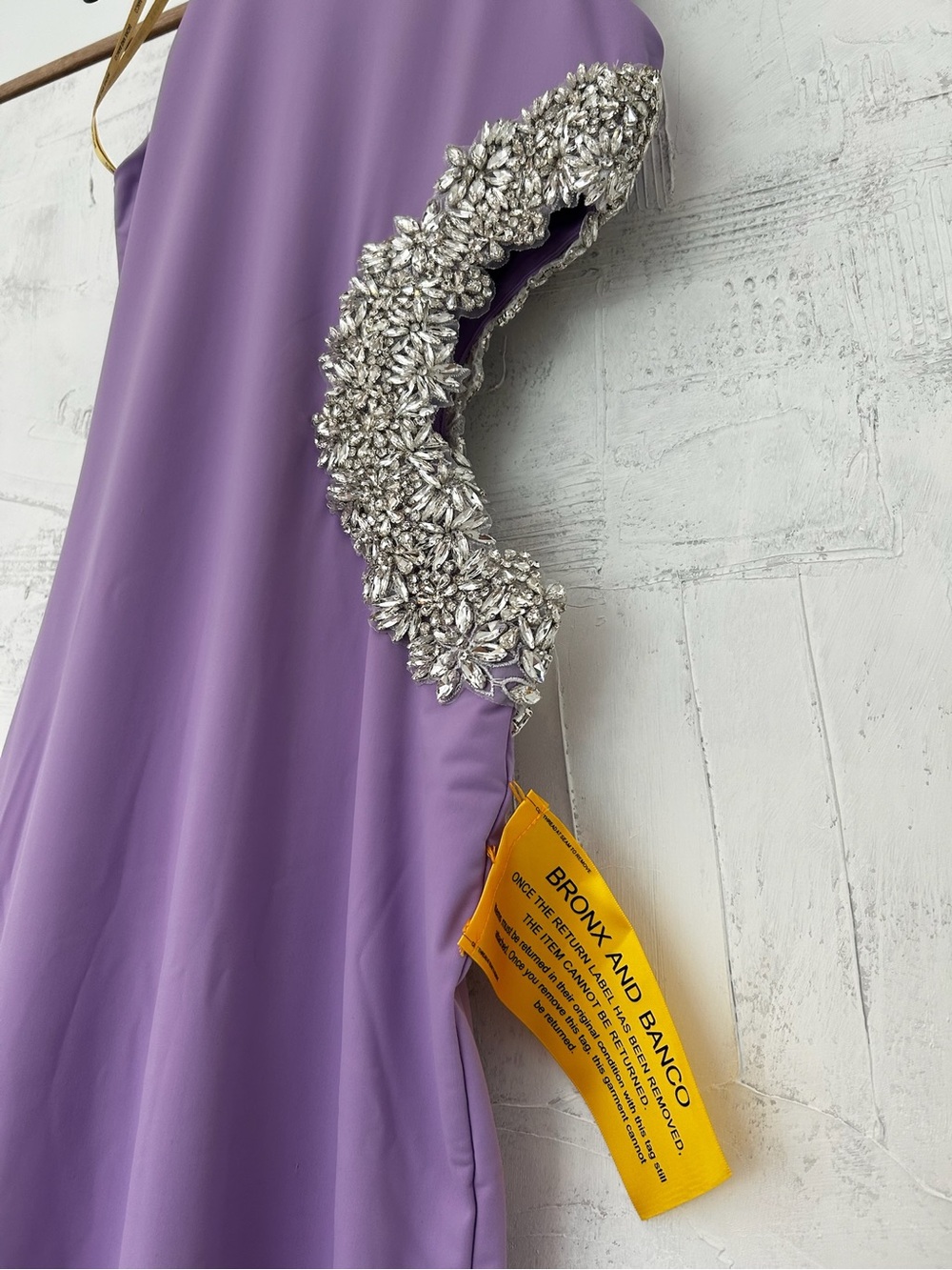 Bronx and Banco Camila Lilac Rhinestone Cutout Maxi Dress – NWT – $1,200 Retail - Picture 8 of 9